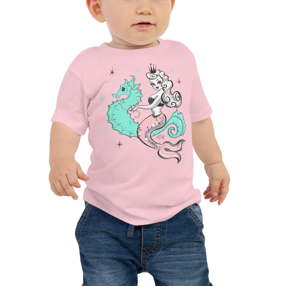 Pearla on a Seahorse • Baby Tee