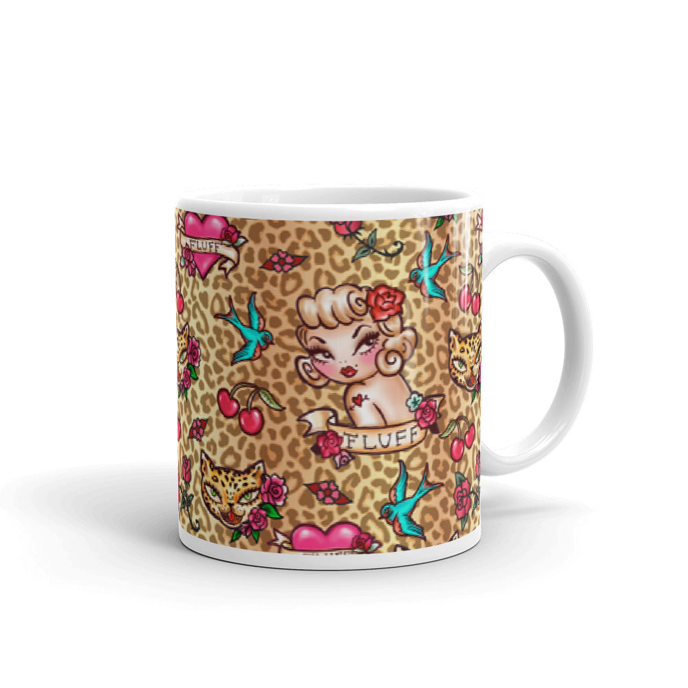 Lady Leopard Tattoo Flash • Mug