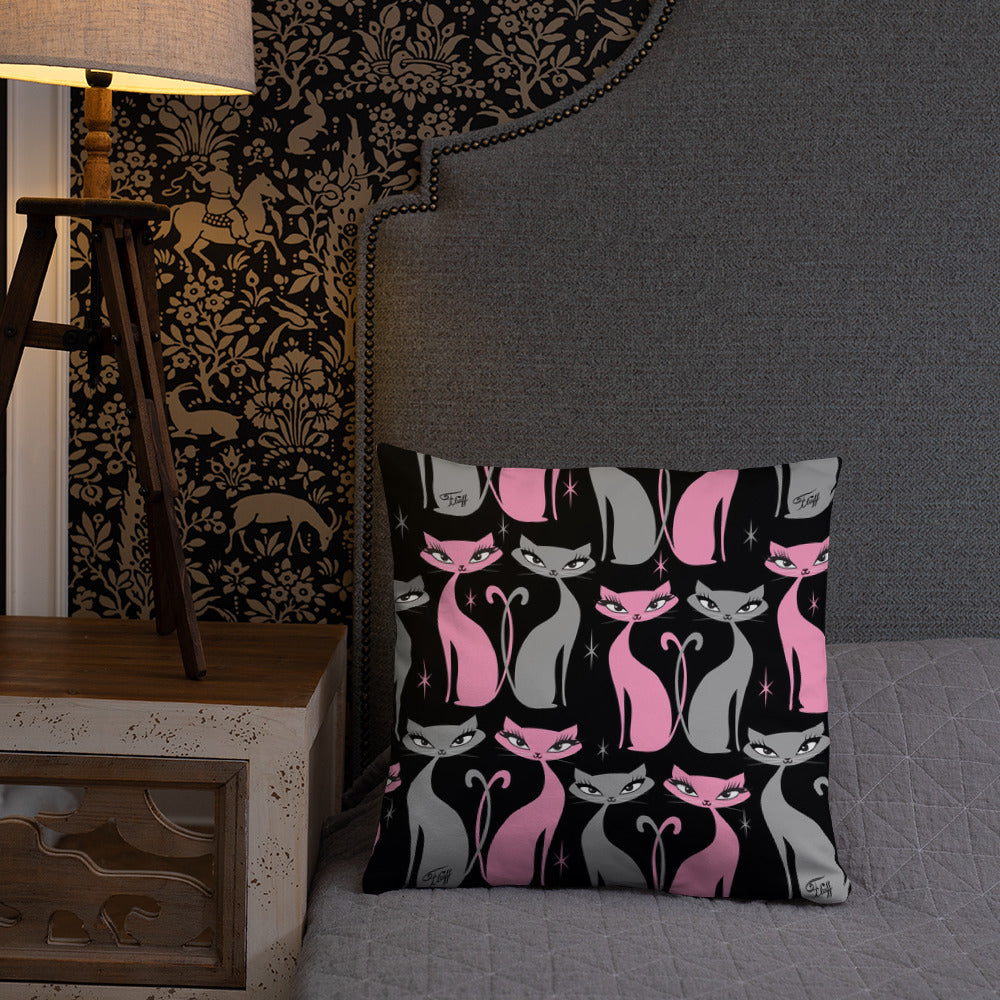 Mod Love Cats • Throw Pillow