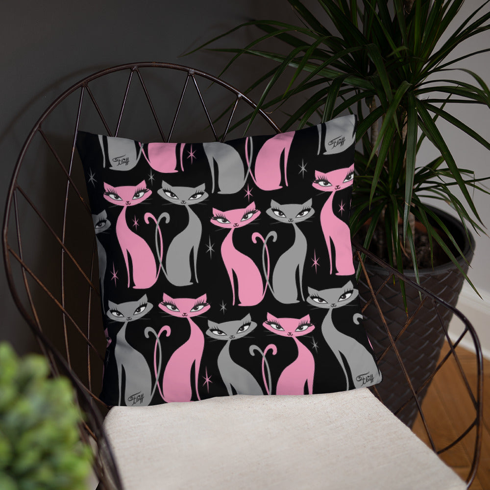 Mod Love Cats • Throw Pillow