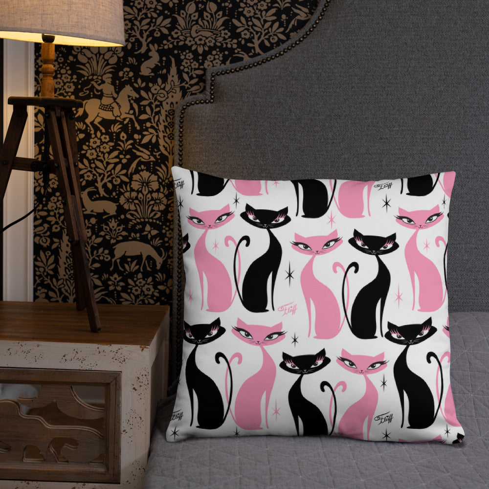 Mod Love Cats • Throw Pillow