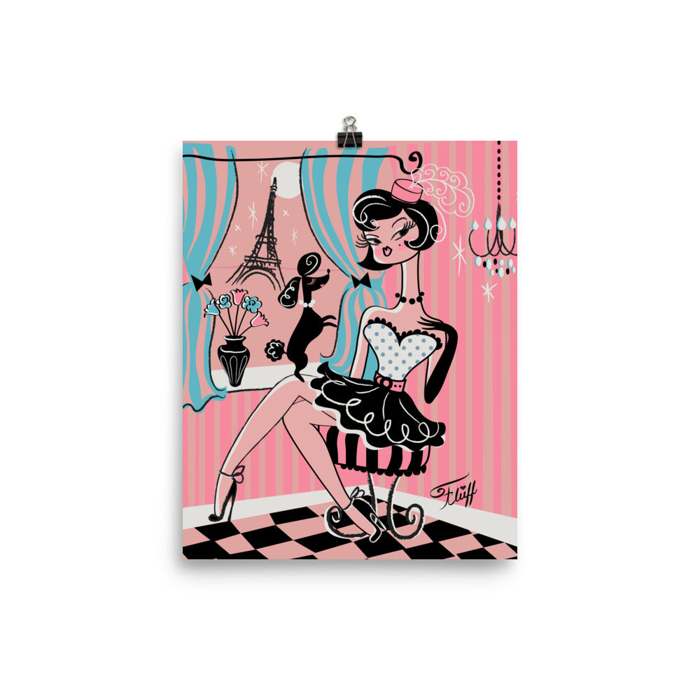 Fru Fru Fancy Girl with Poodle • Art Print
