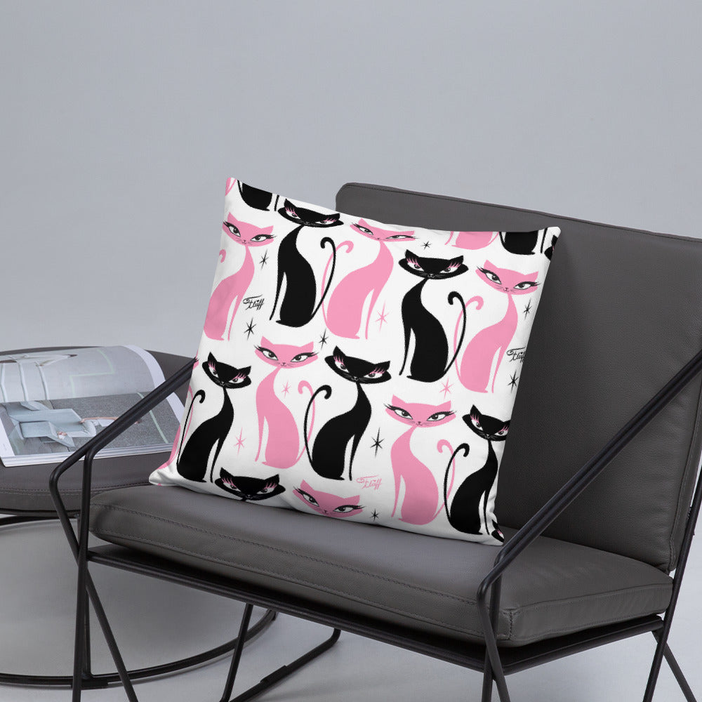Mod Love Cats • Throw Pillow