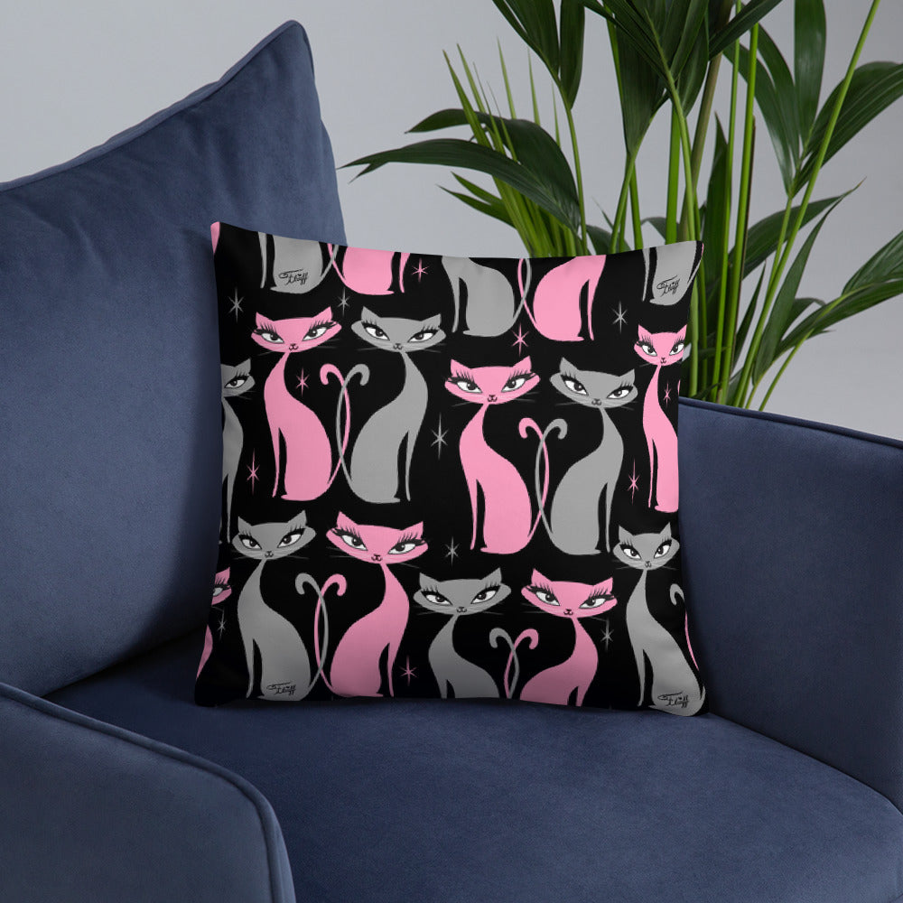 Mod Love Cats • Throw Pillow