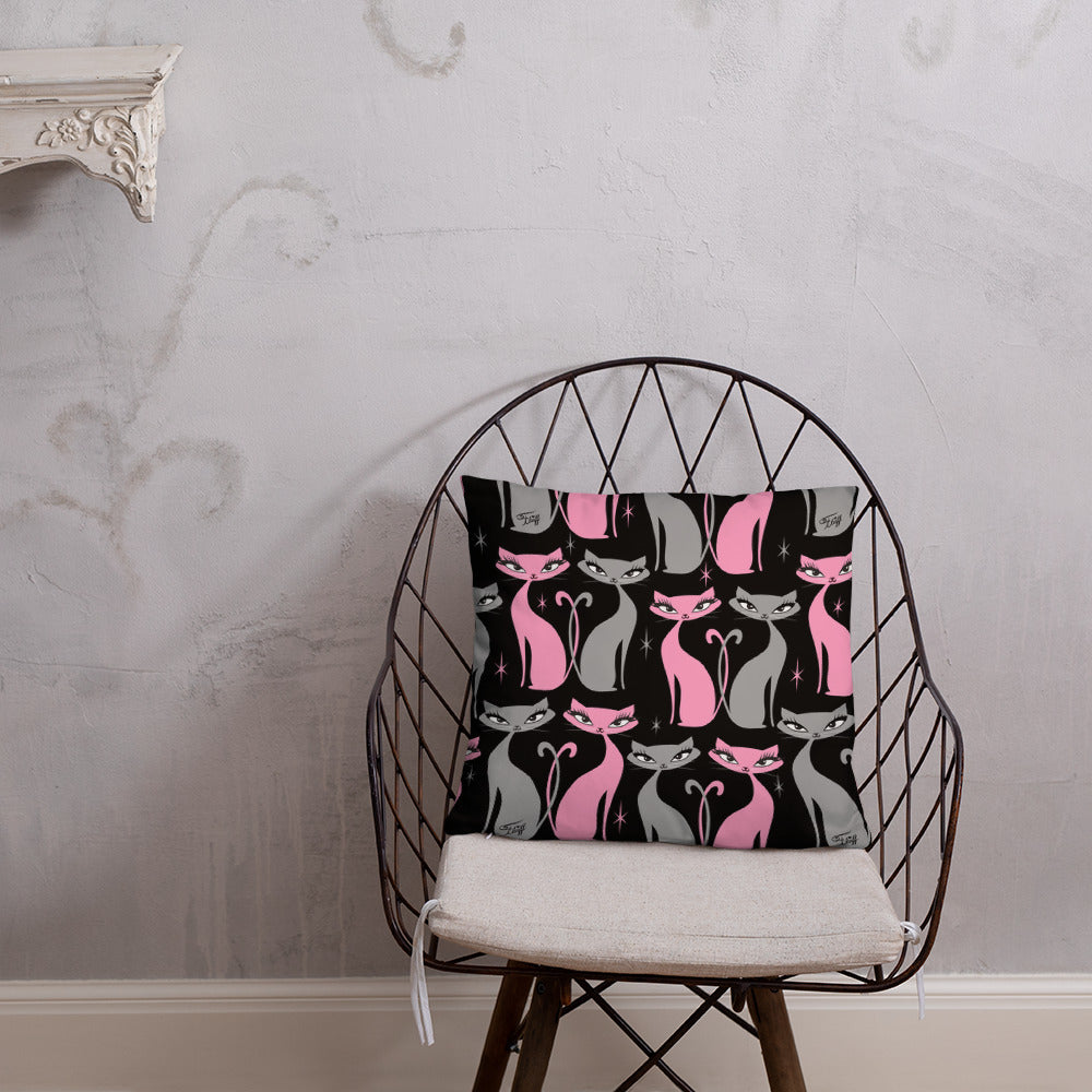 Mod Love Cats • Throw Pillow