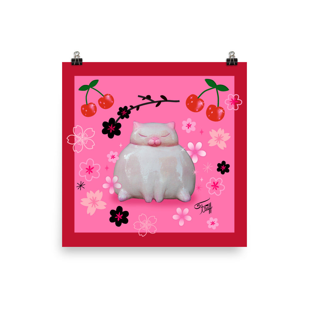 Sumo Kitty on Pink • Art Print
