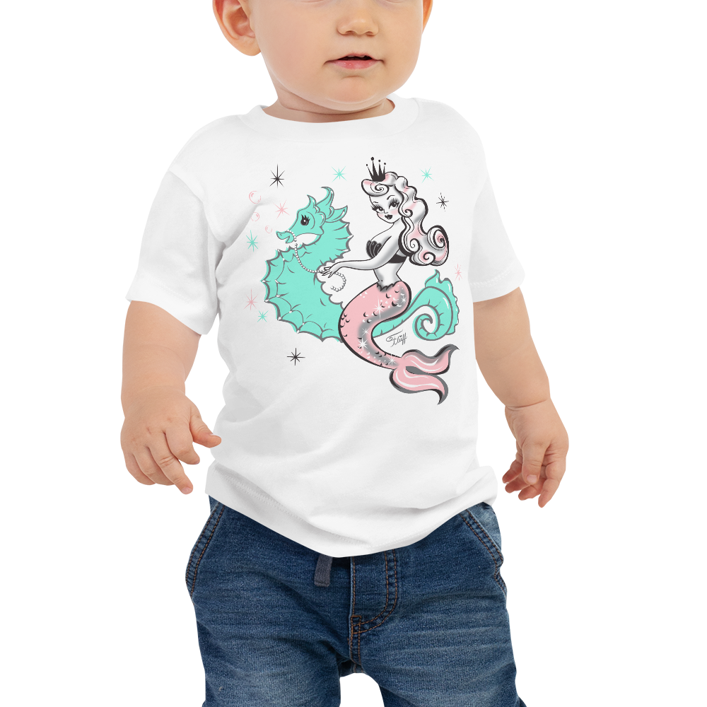 Pearla on a Seahorse • Baby Tee