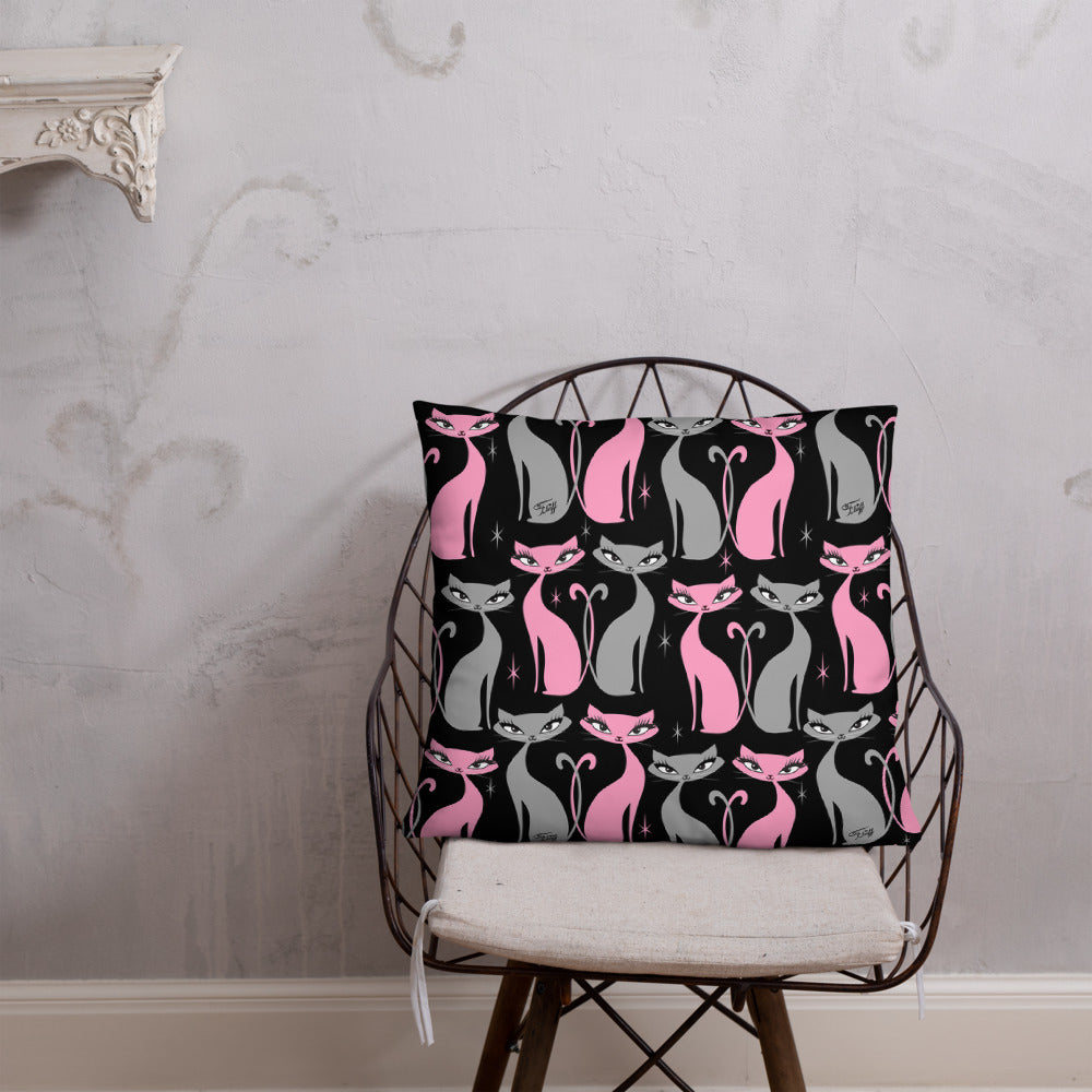 Mod Love Cats • Throw Pillow