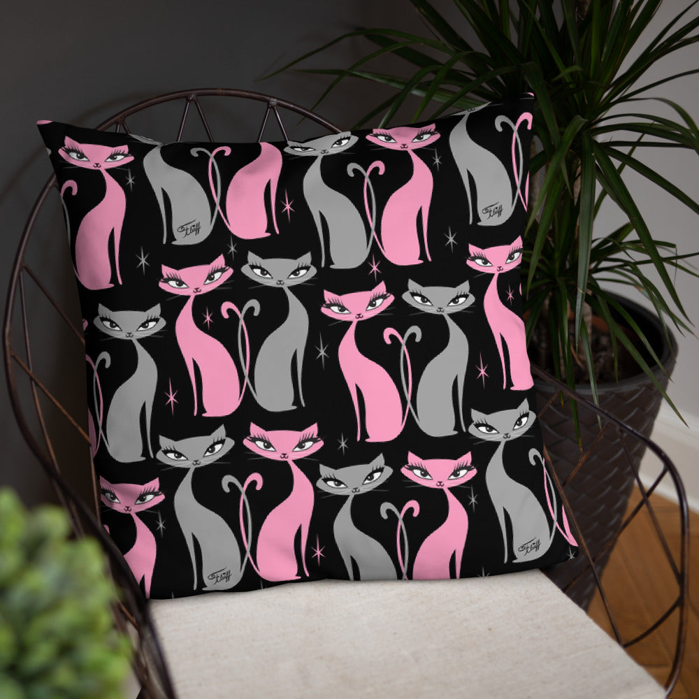 Mod Love Cats • Throw Pillow
