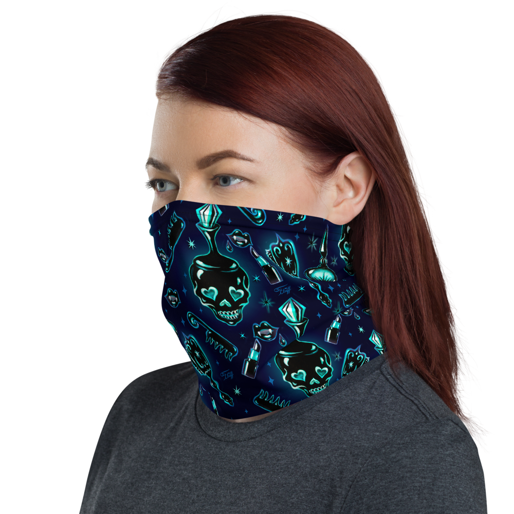 Elements of a Noir Boudoir Black• Neck Gaiter Face Mask