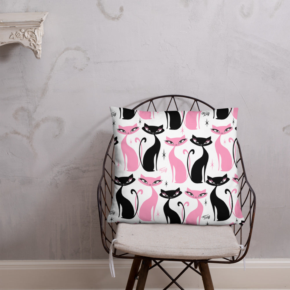 Mod Love Cats • Throw Pillow