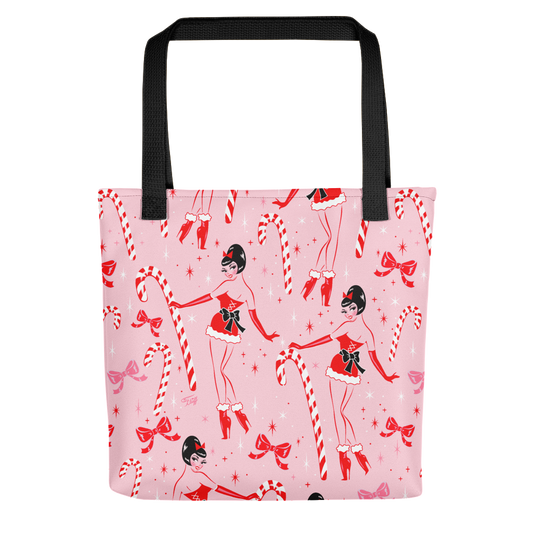 Candy Cane Girl • Tote Bag