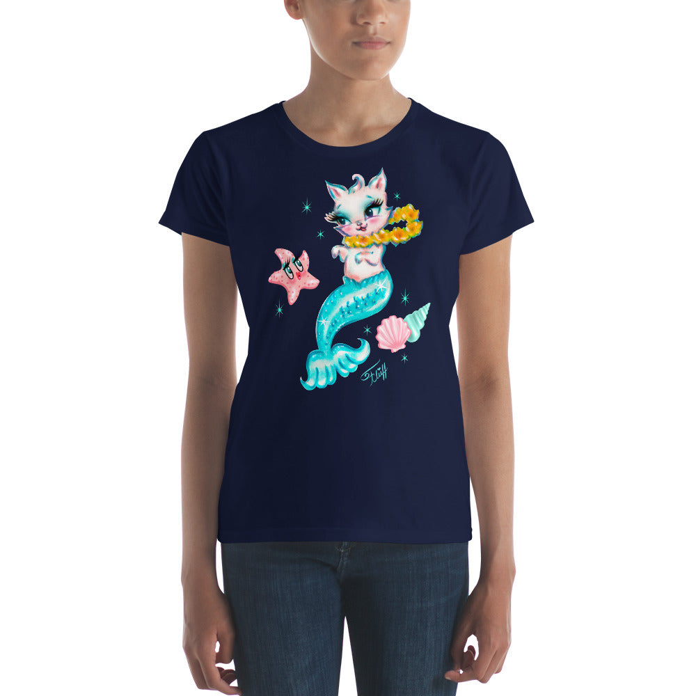 Merkitten with Lei and Starfish • Tee