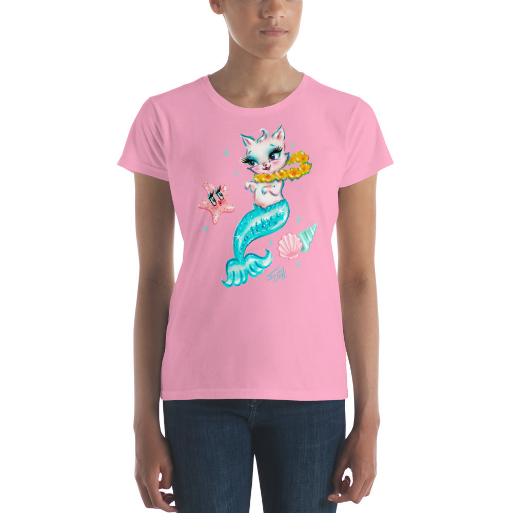 Merkitten with Lei and Starfish • Tee