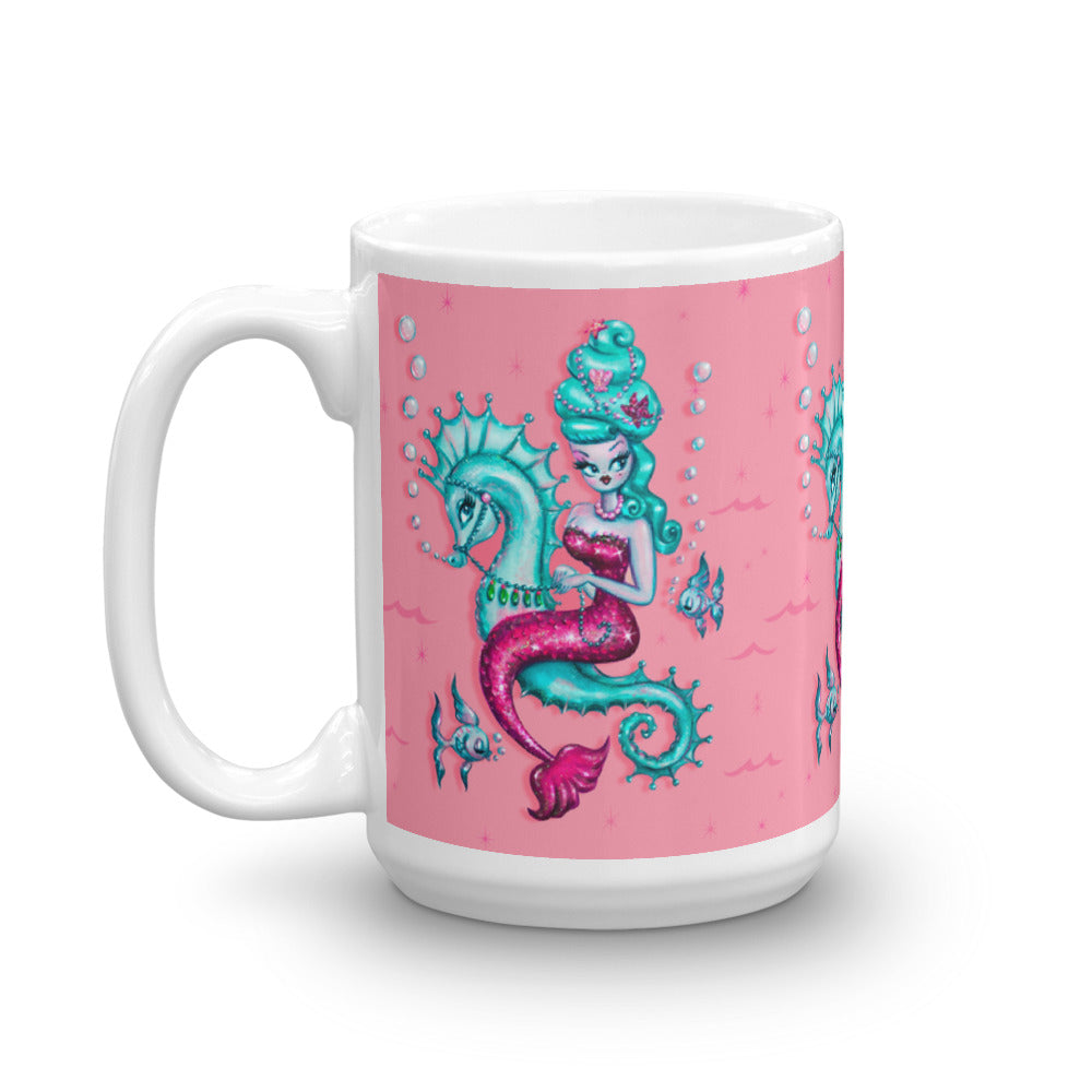 Mermaid with Candy Blue Bouffant • Mug