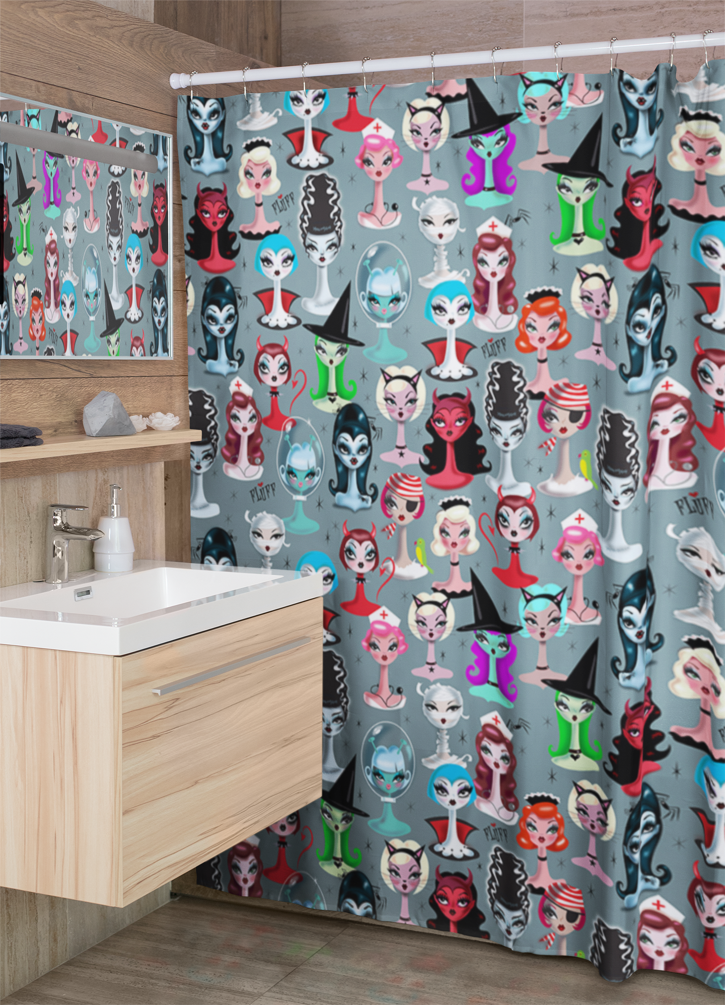 Spooky Dolls • Shower Curtain