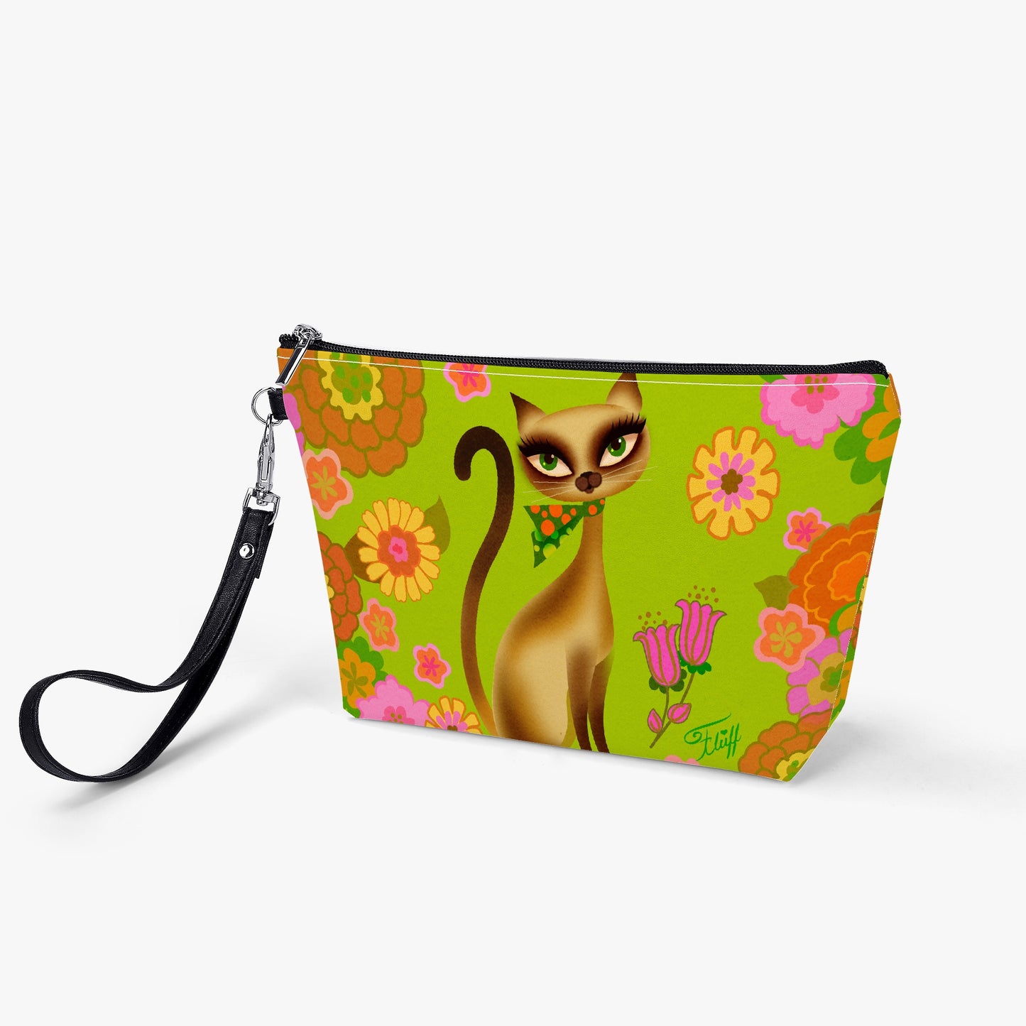 Siamese Flower Kitty • Cosmetic Bag