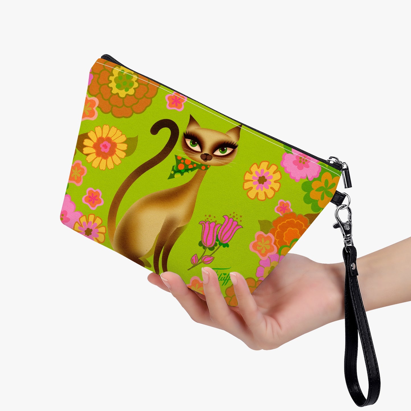 Siamese Flower Kitty • Cosmetic Bag