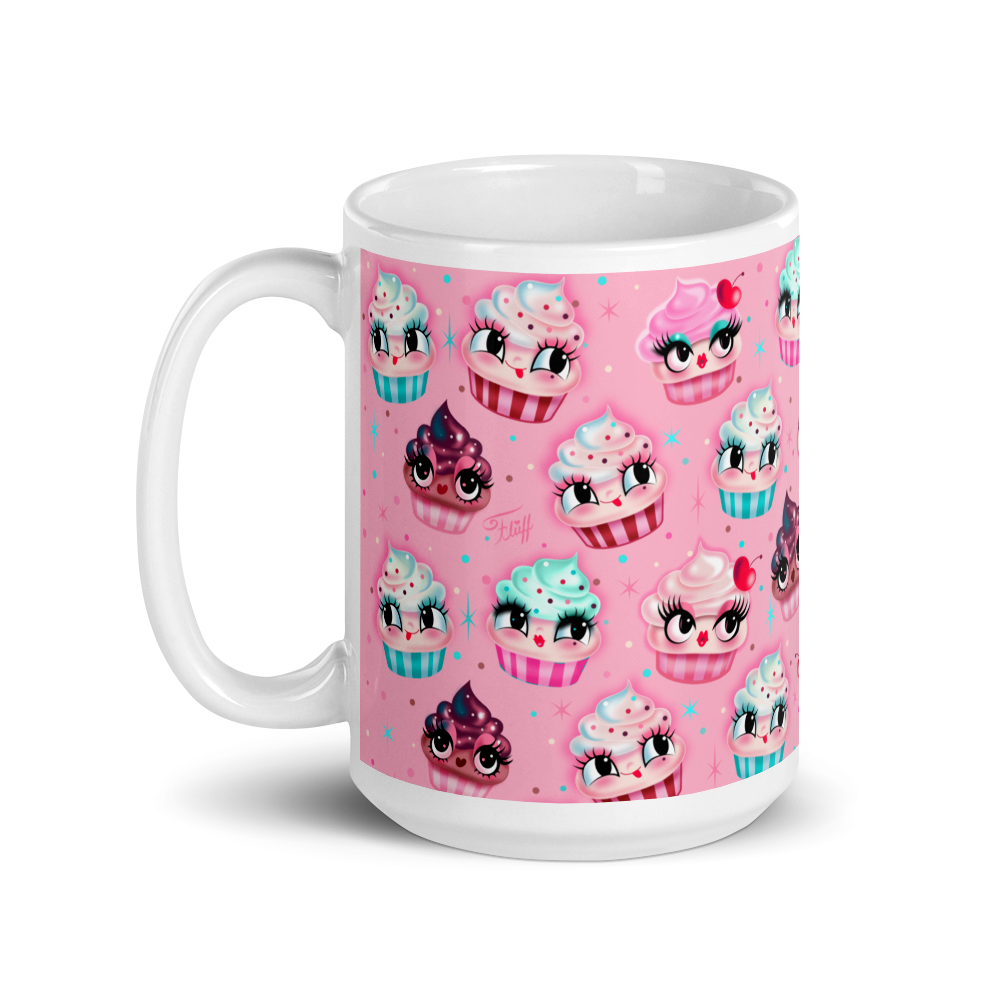 Cute Cupcakes on Pink • Mug 15 oz