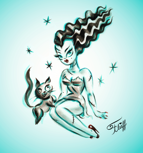 Bride of Frankenstein with Kitty