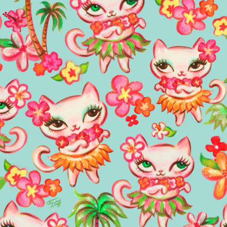 Hula Kitties Aqua