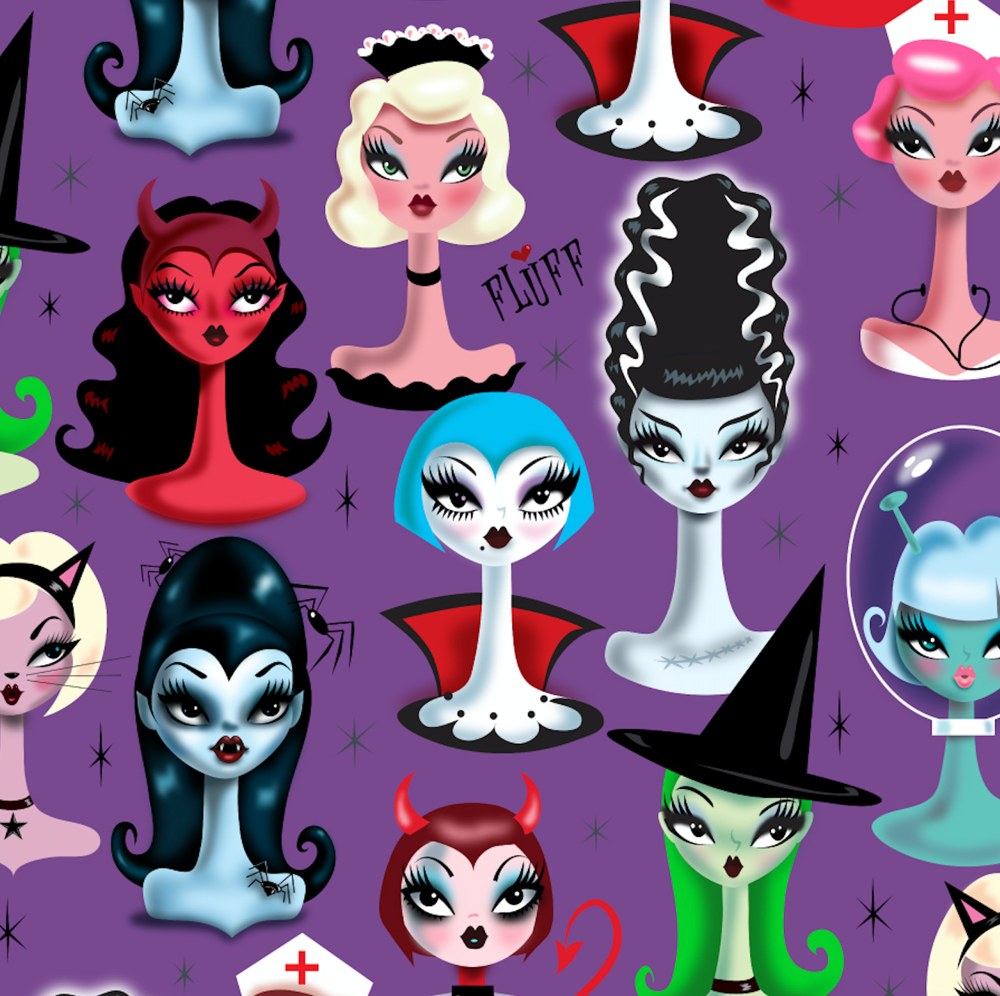 Spooky Dolls Purple