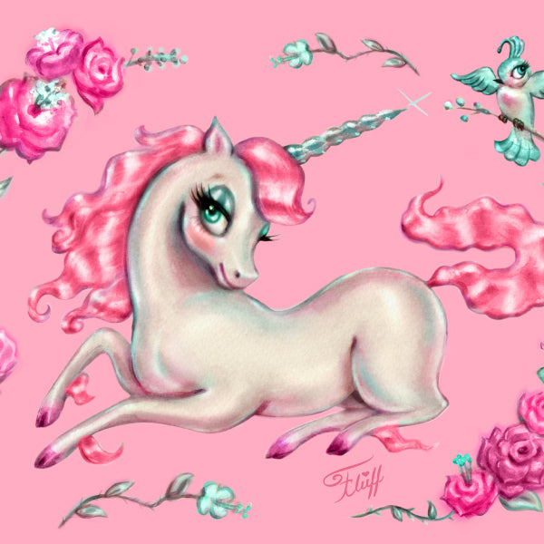 Unicorns and Roses on Pink