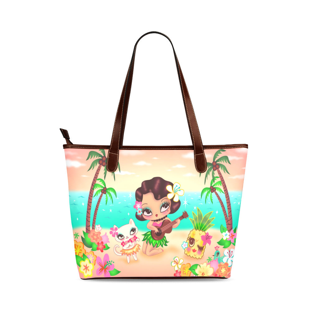 Hula Lulu Beach Scene • Shoulder Purse Tote