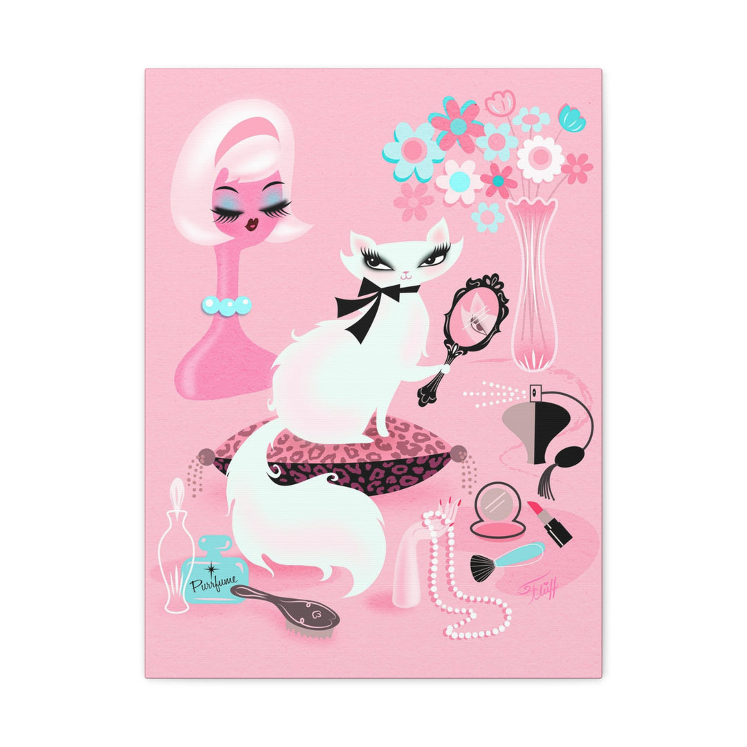 Boudoir Kitty with Mirror • Canvas Gallery Wrap