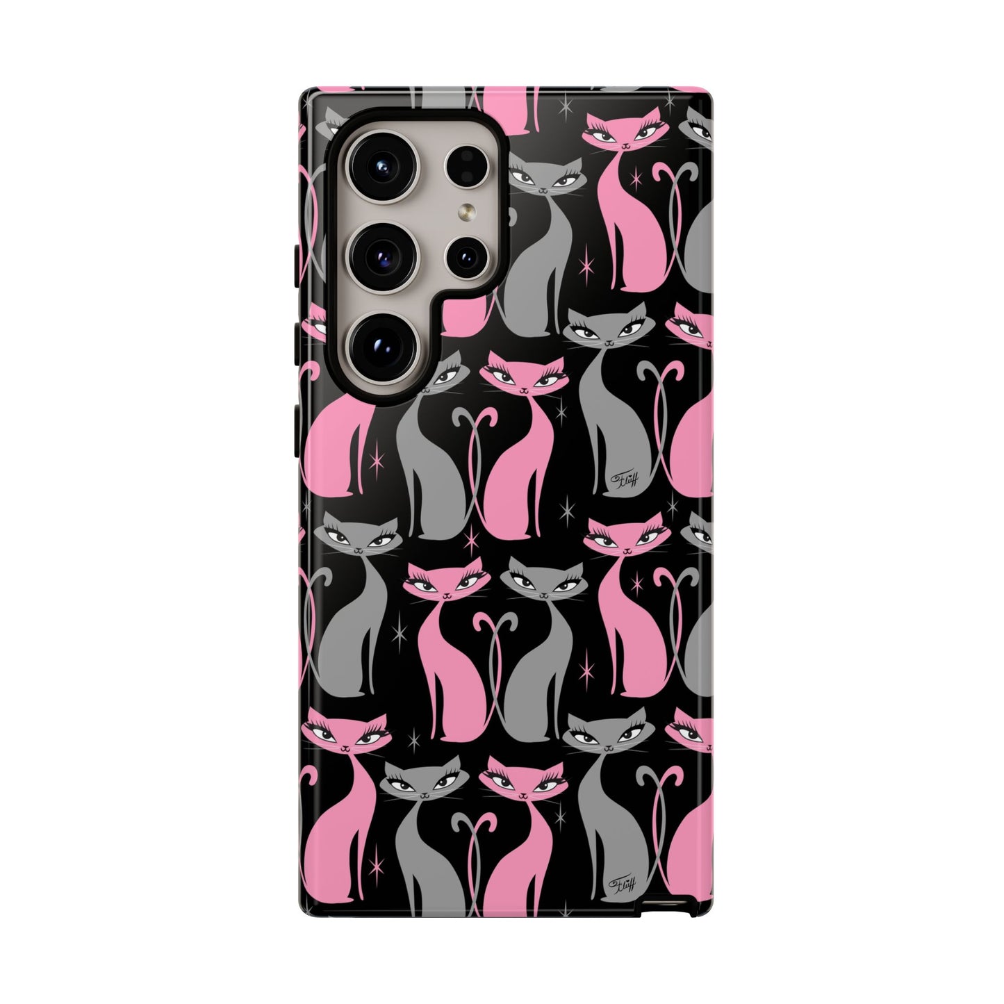 Mod Love Cats on Black • Tough Phone Case