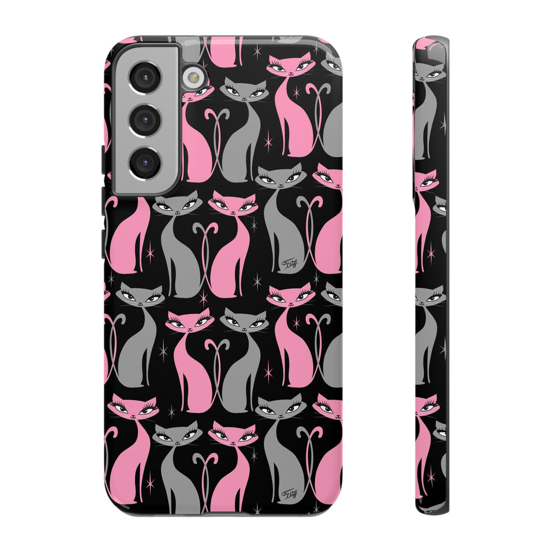 Mod Love Cats on Black • Tough Phone Case