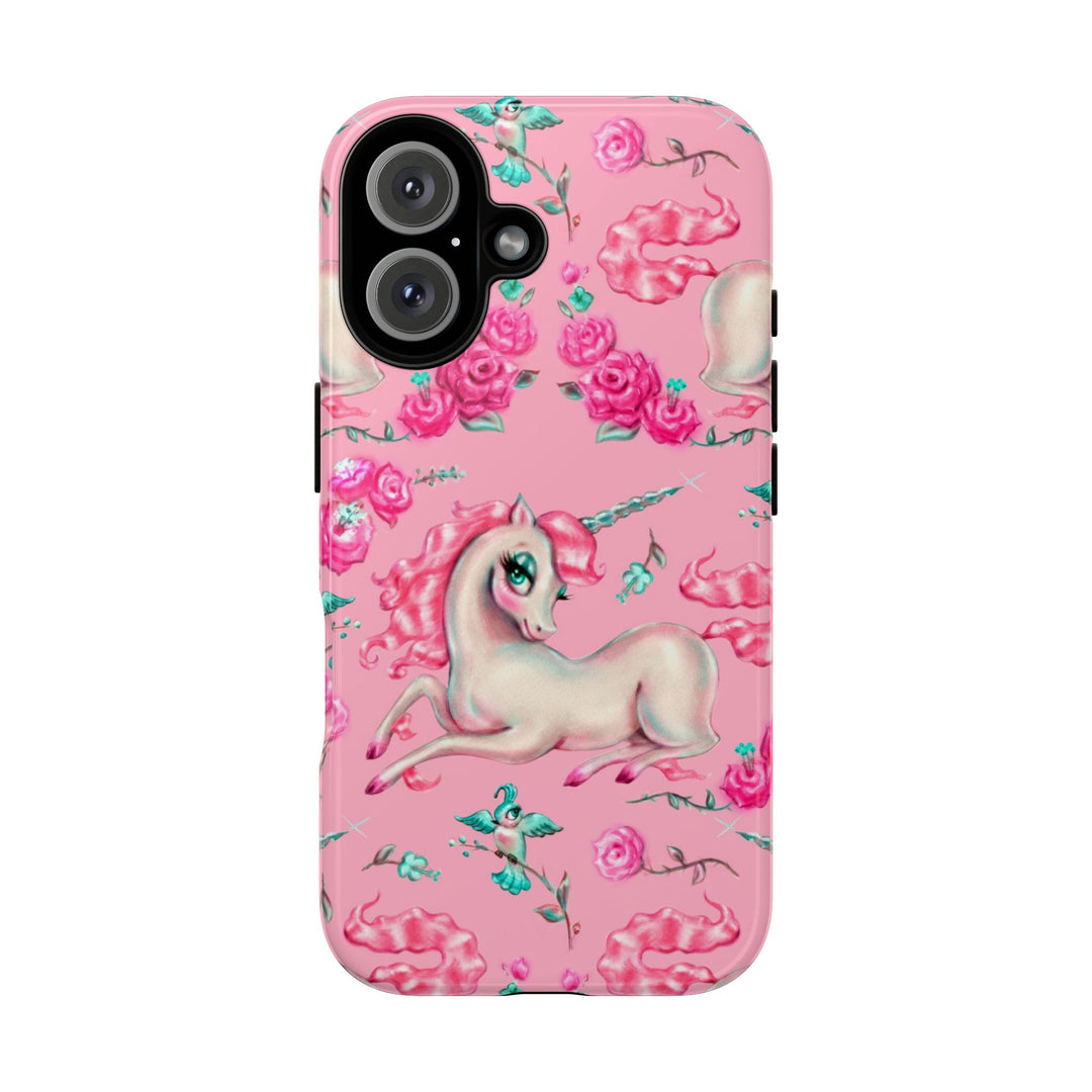 Unicorns and Roses on Pink • Tough Phone Case