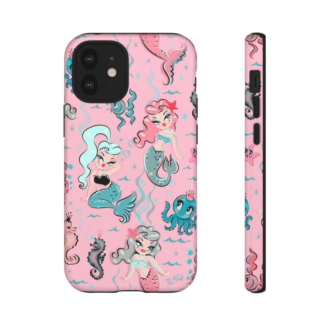 Babydoll Mermaids on Pink • Tough Phone Case