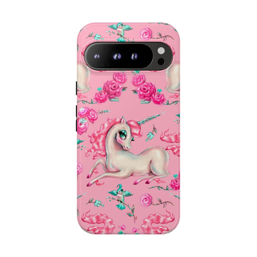 Unicorns and Roses on Pink • Tough Phone Case