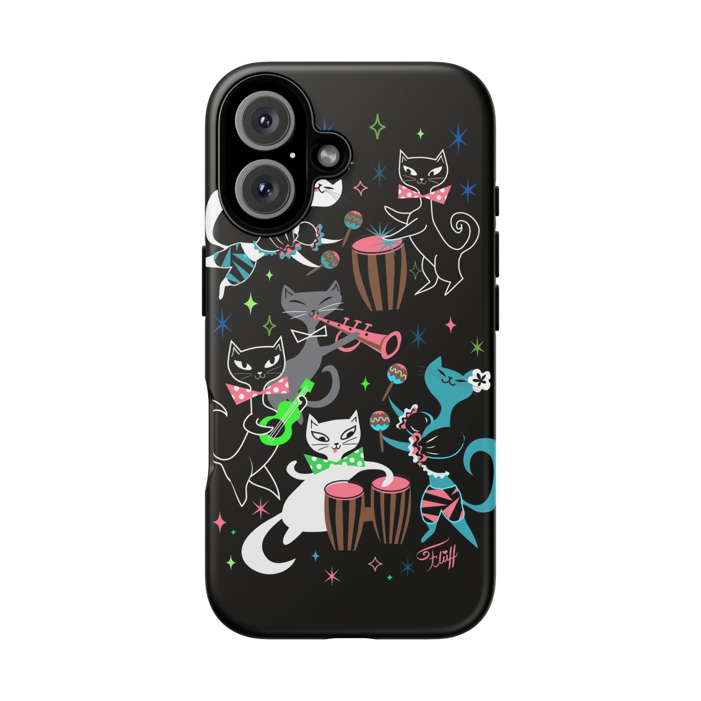 Mambo Kitties Band on Black • Tough Phone Case