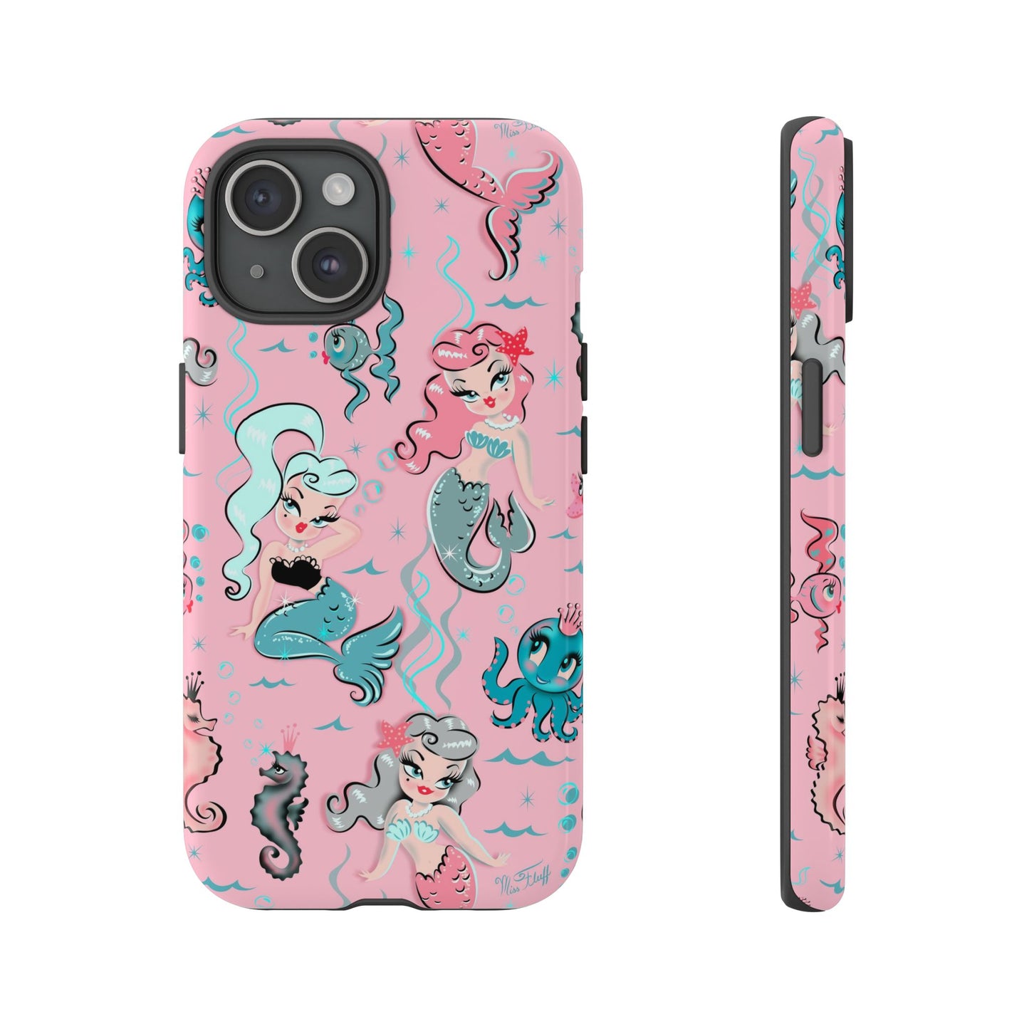 Babydoll Mermaids on Pink • Tough Phone Case