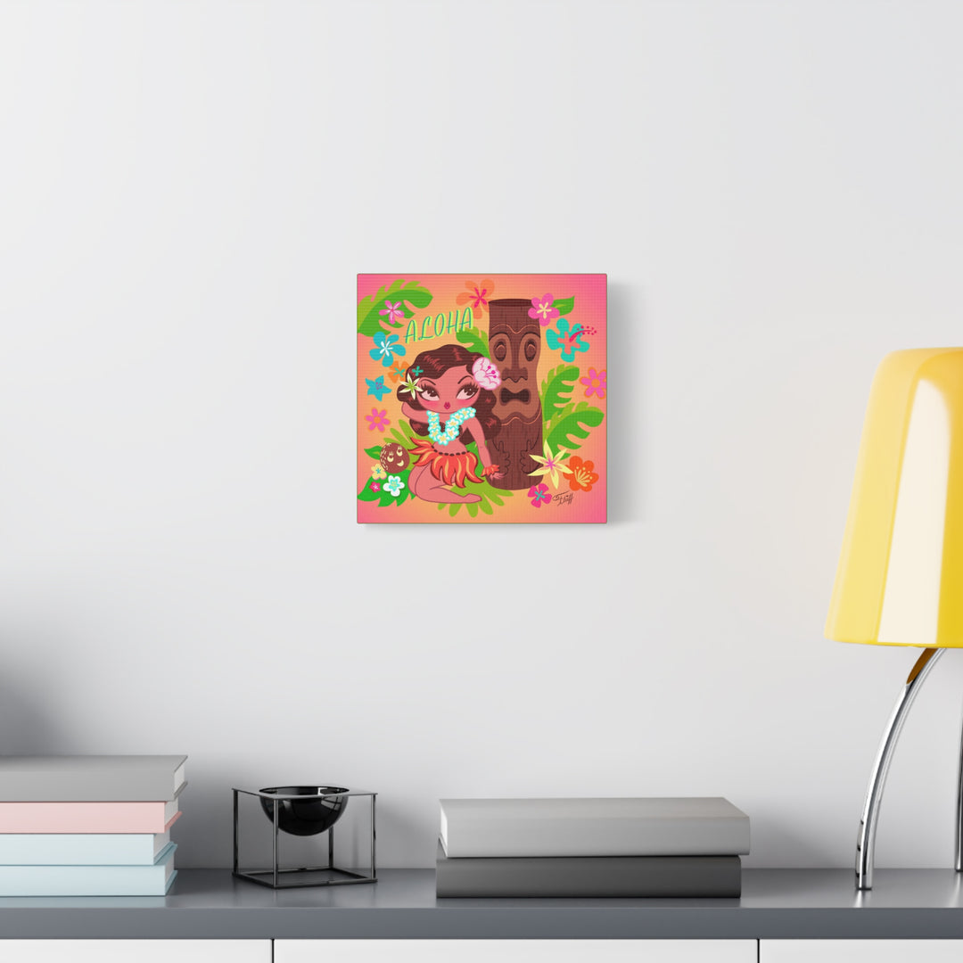 Hula Cutie with Tiki • Canvas Gallery Wrap