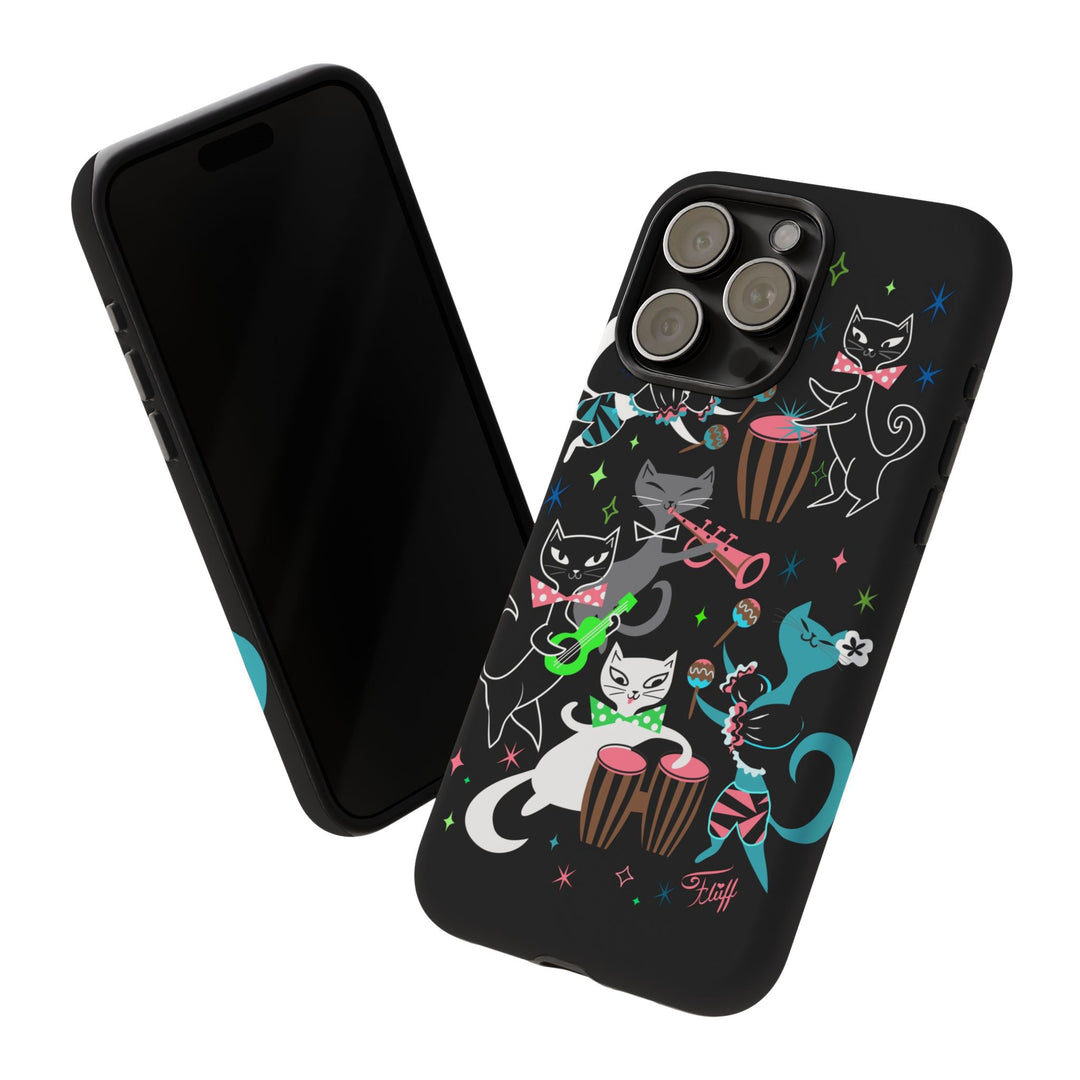 Mambo Kitties Band on Black • Tough Phone Case