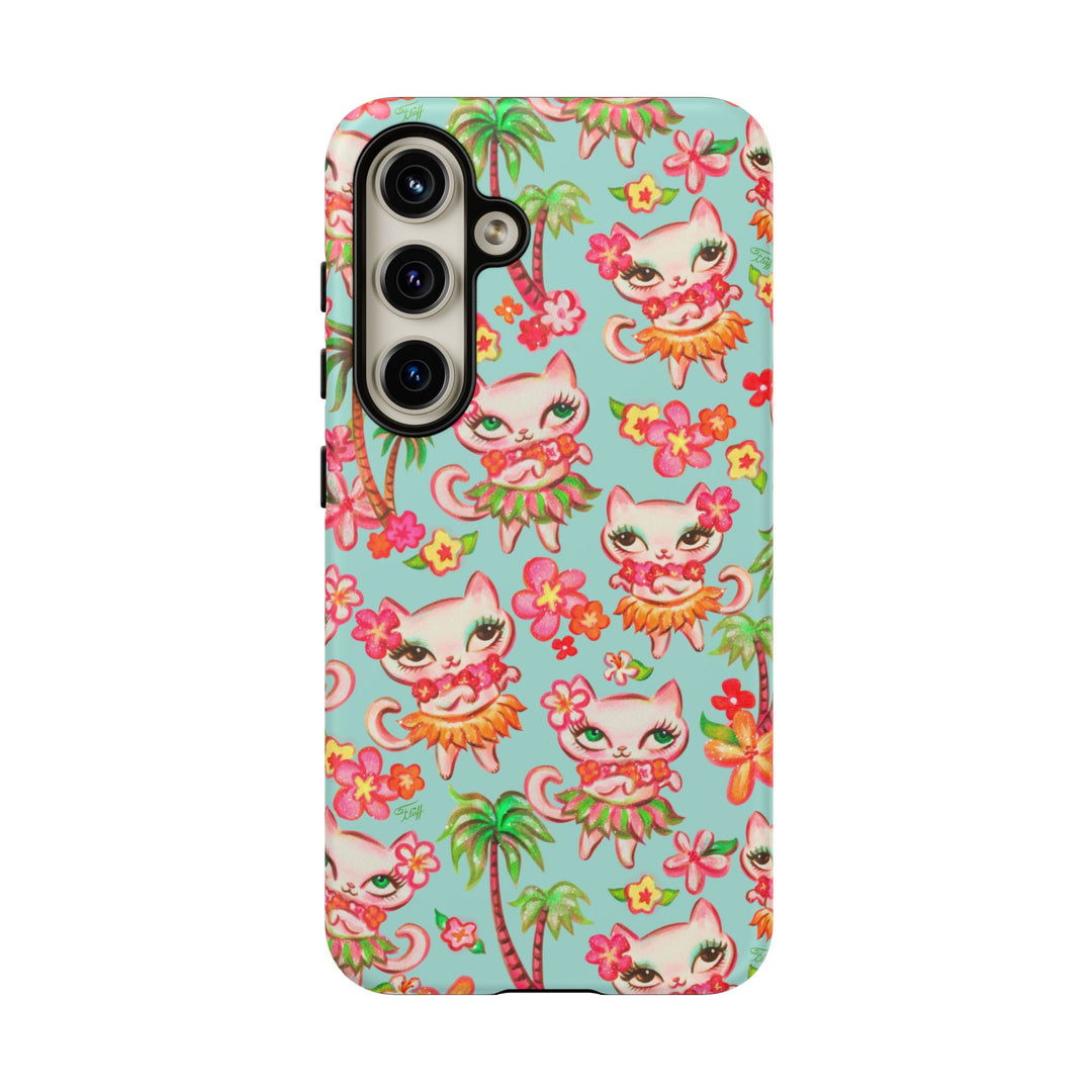 Hula Kitties Aqua • Tough Phone Case