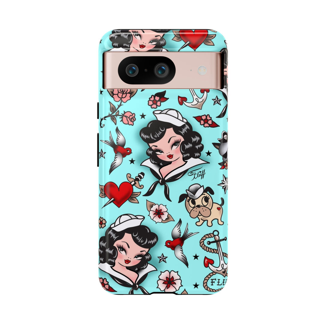 Suzy Sailor Girl on Light Blue • Phone Case