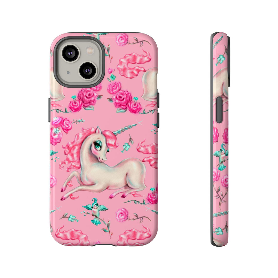 Unicorns and Roses on Pink • Tough Phone Case
