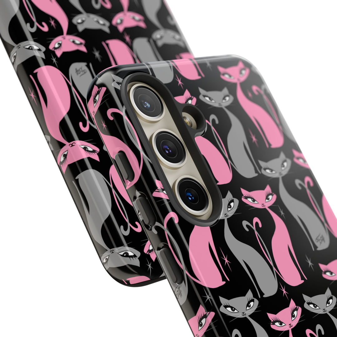 Mod Love Cats on Black • Tough Phone Case