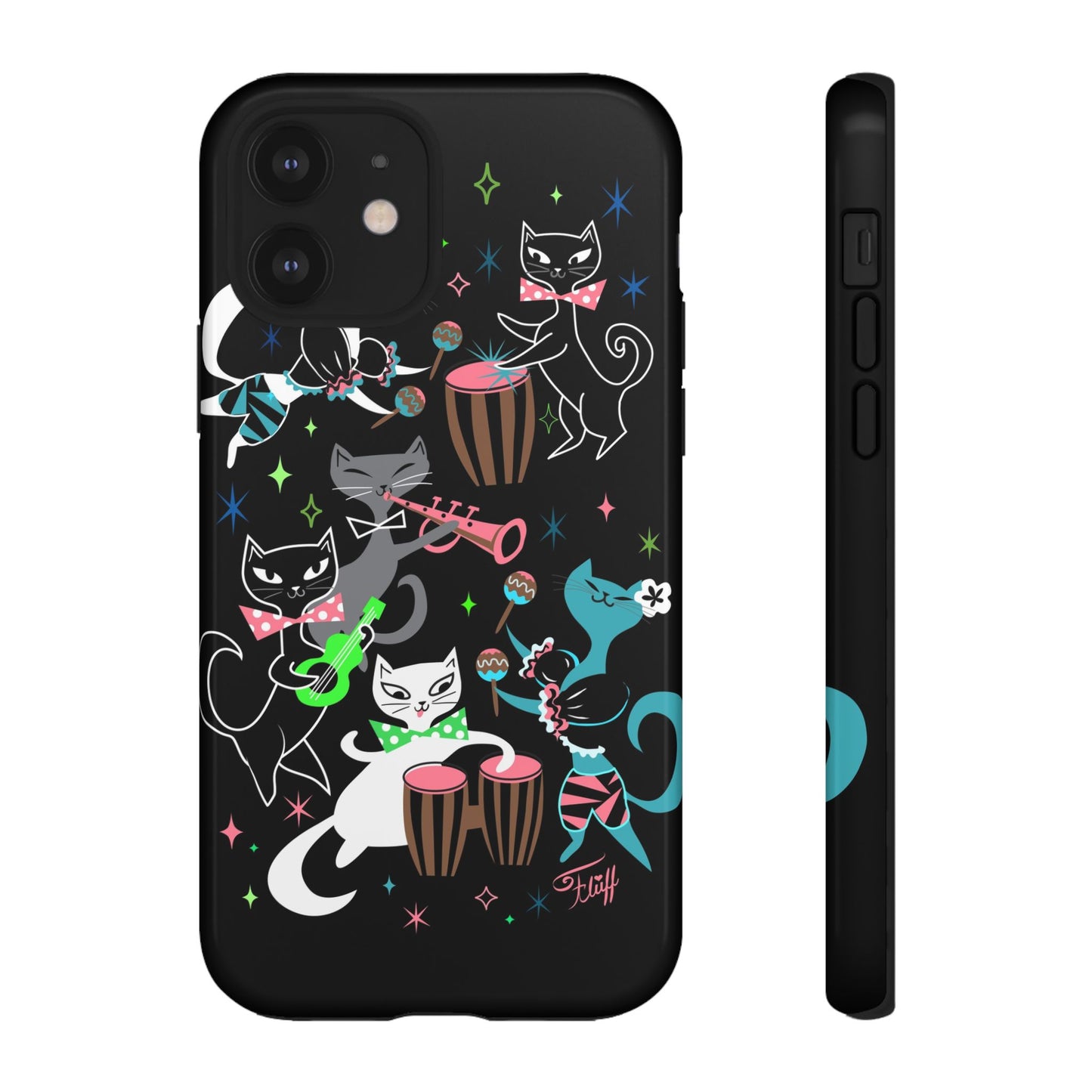 Mambo Kitties Band on Black • Tough Phone Case