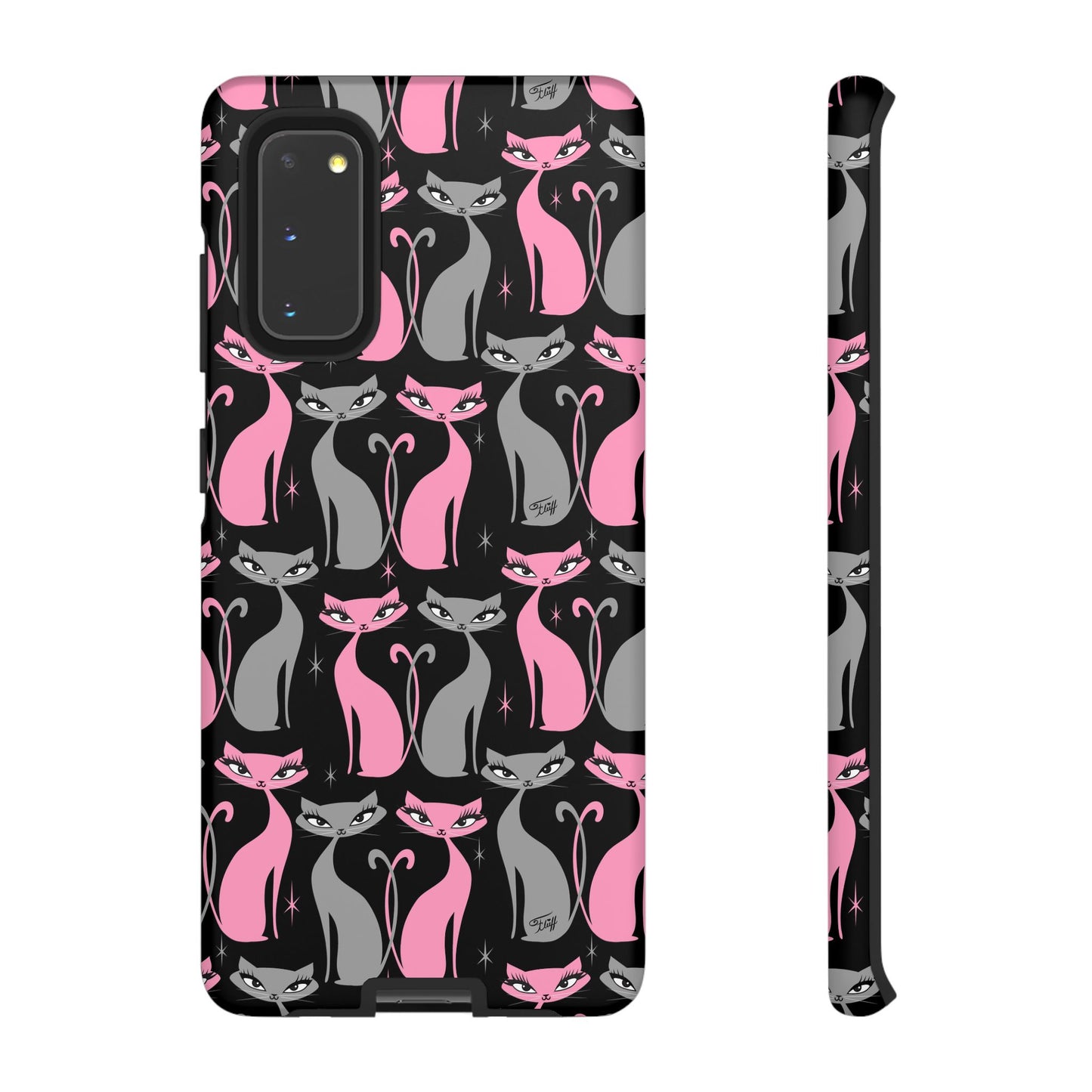 Mod Love Cats on Black • Tough Phone Case