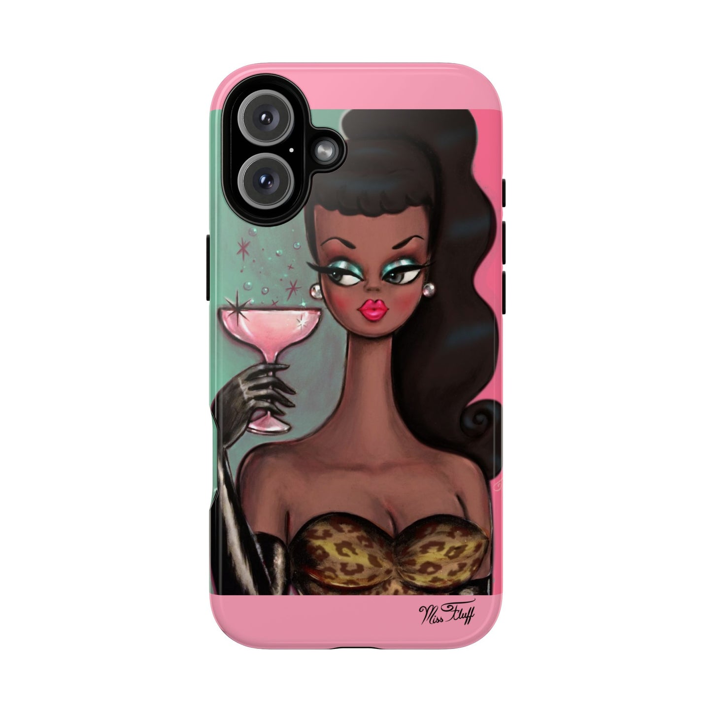 Brunette with Pink Champagne • Tough Phone Case