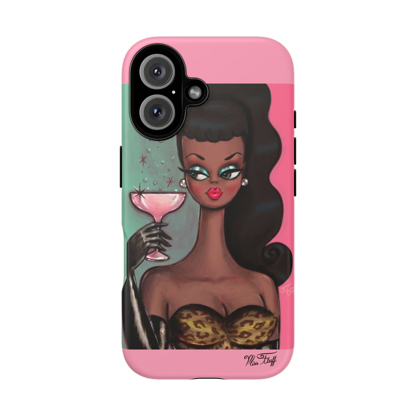 Brunette with Pink Champagne • Tough Phone Case