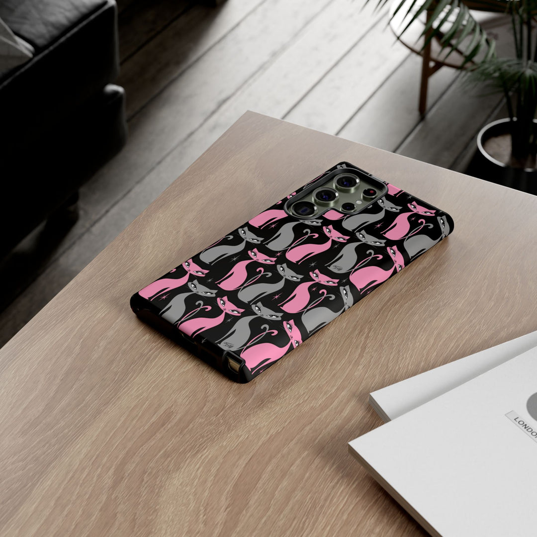 Mod Love Cats on Black • Tough Phone Case