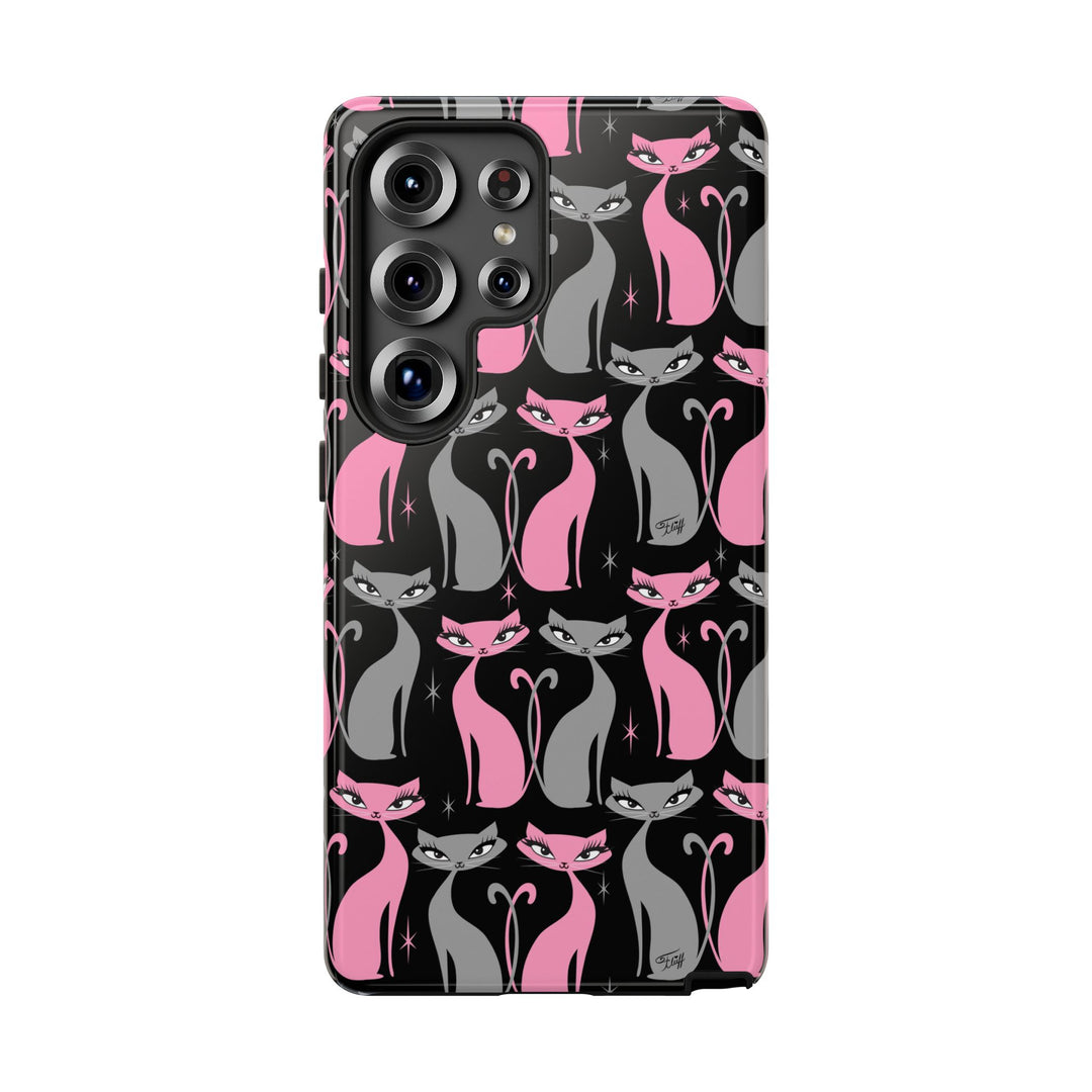 Mod Love Cats on Black • Tough Phone Case