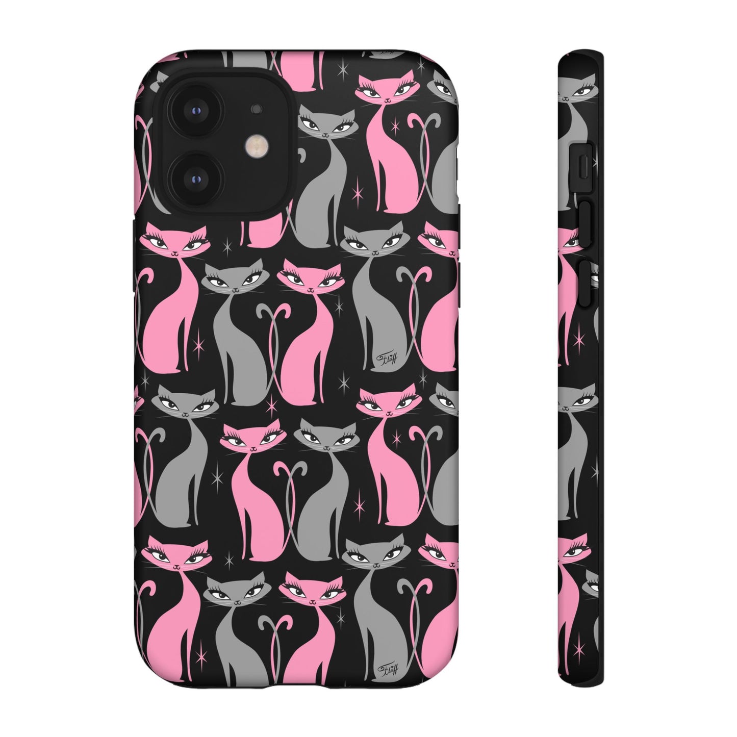 Mod Love Cats on Black • Tough Phone Case