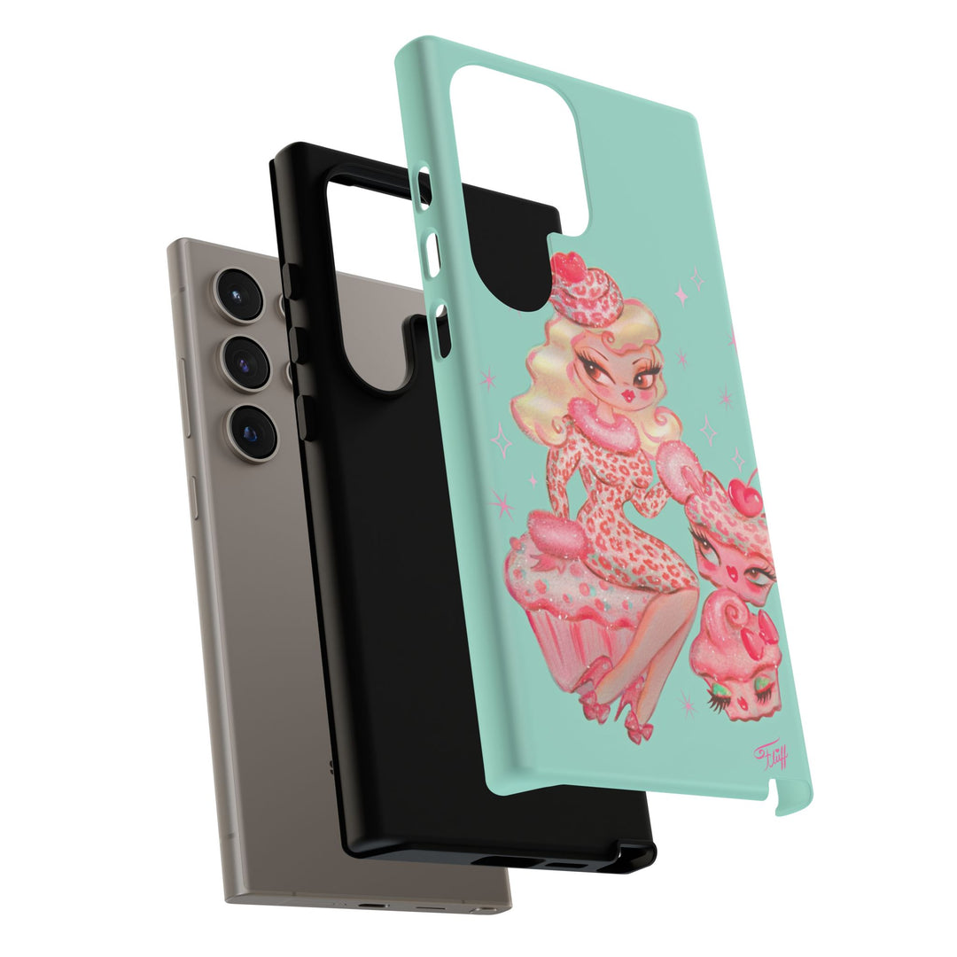 Leopard and Pink Cupcake Girl • Tough Phone Case